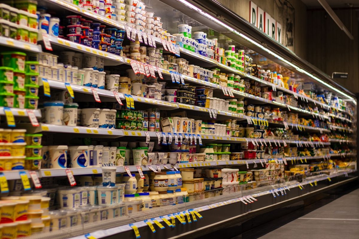 Dairy aisle at the supermarket