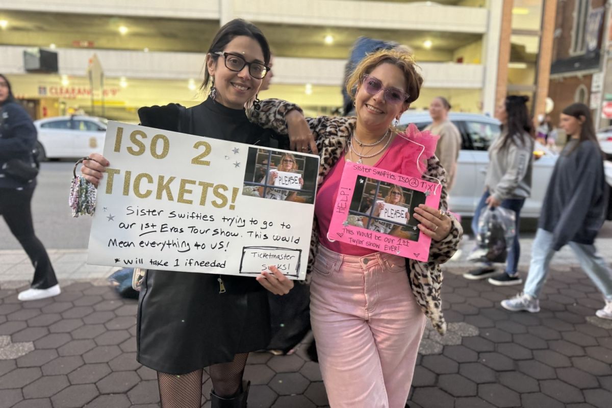 Sisters Carly Katz and Melissa Katz said Taylor Swift’s "Reputation" album is one of their favorites as they seek tickets for the concert on Saturday, Nov. 2, 2024 in downtown Indianapolis.