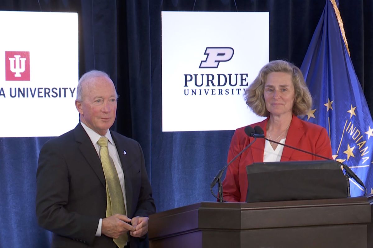 Pamela Whitten and Mitch Daniels 