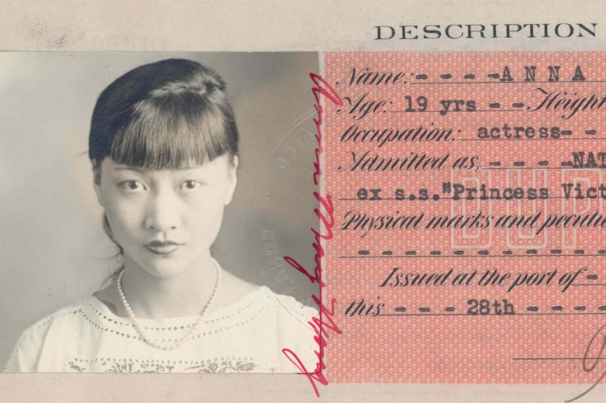 "Certificate of Identity" for 1920s actress Anna May Wong