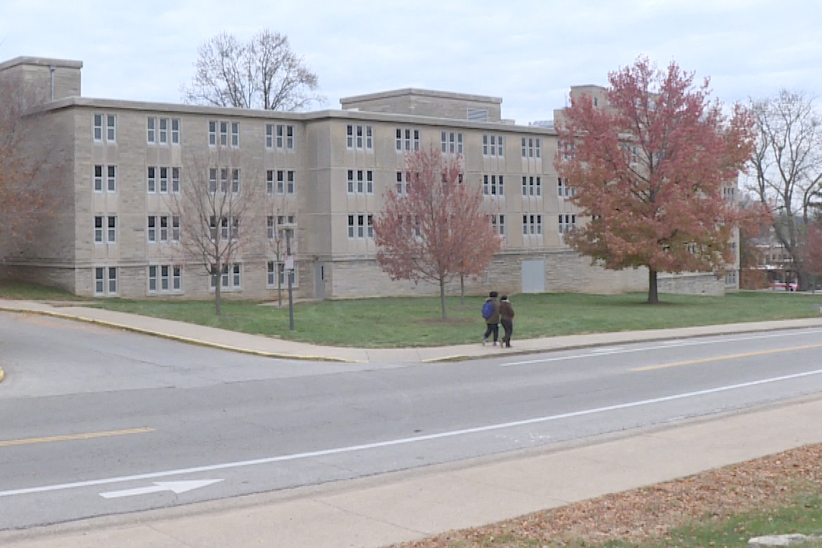 The entrance to Columbus North High School, part of the Bartholomew Consolidated School Corporation.