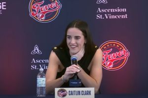 Indiana Fever guard Caitlin Clark spoke to the media during her introductory press conference after being drafted No. 1 overall in the 2024 WNBA Draft.