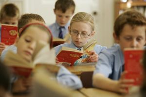 Primary school pupils in a UK school.