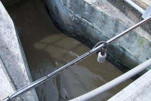 Wastewater flows into the treatment plant on Dillman Road.